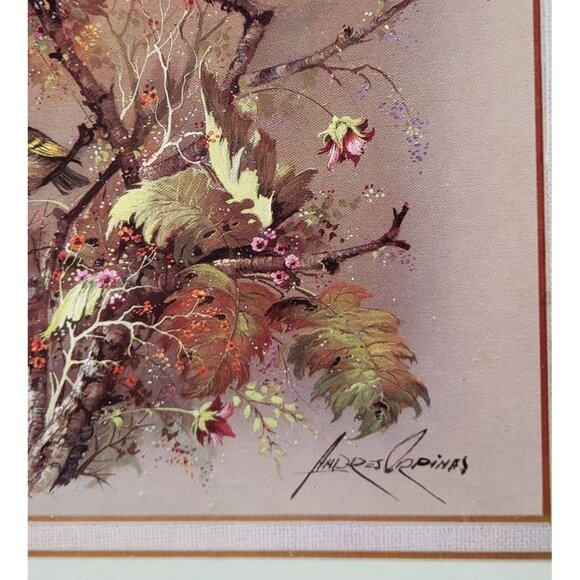 2 Vtg 1970s Andres Orpinas Framed Bird Prints 11" x 14" - Picture 6 of 7